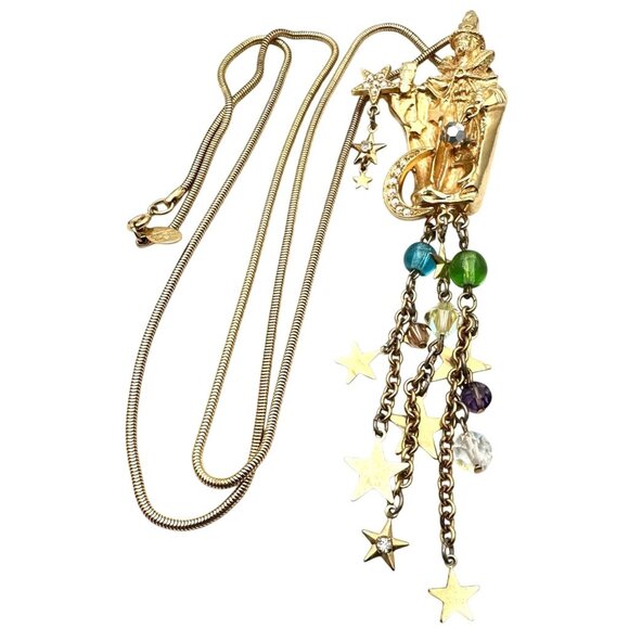 Kirks Folly Womens Necklace Gold Tone Crystal Merlin The Wizard - Picture 2 of 3